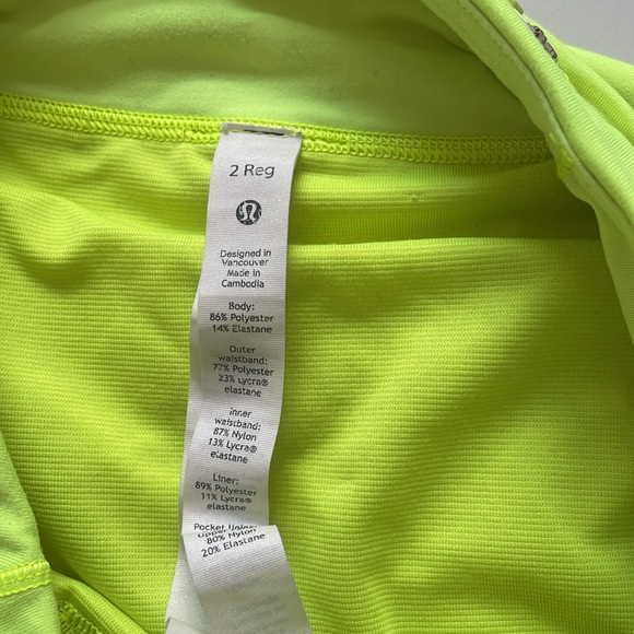 Lime green neon lululemon shorts - Picture 4 of 4